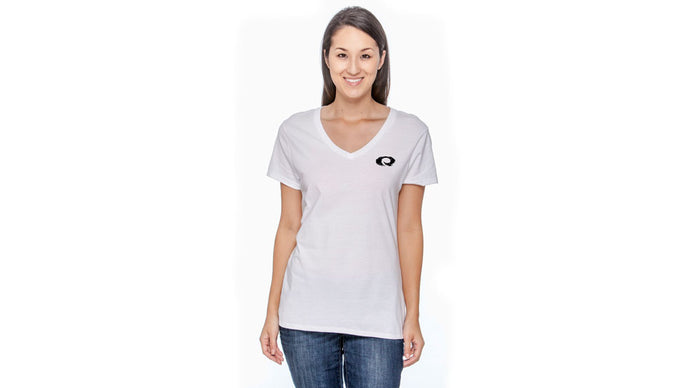 REEF LIFE LADIES HANES® NANO-T® COTTON V-NECK T-SHIRT (White)