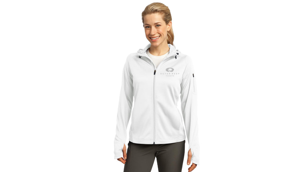 SPORT-TEK® LADIES TECH FLEECE FULL-ZIP HOODED WHITE JACKET