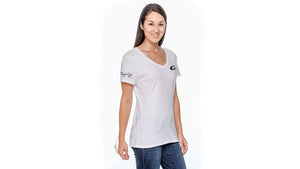 REEF LIFE LADIES HANES® NANO-T® COTTON V-NECK T-SHIRT (White)